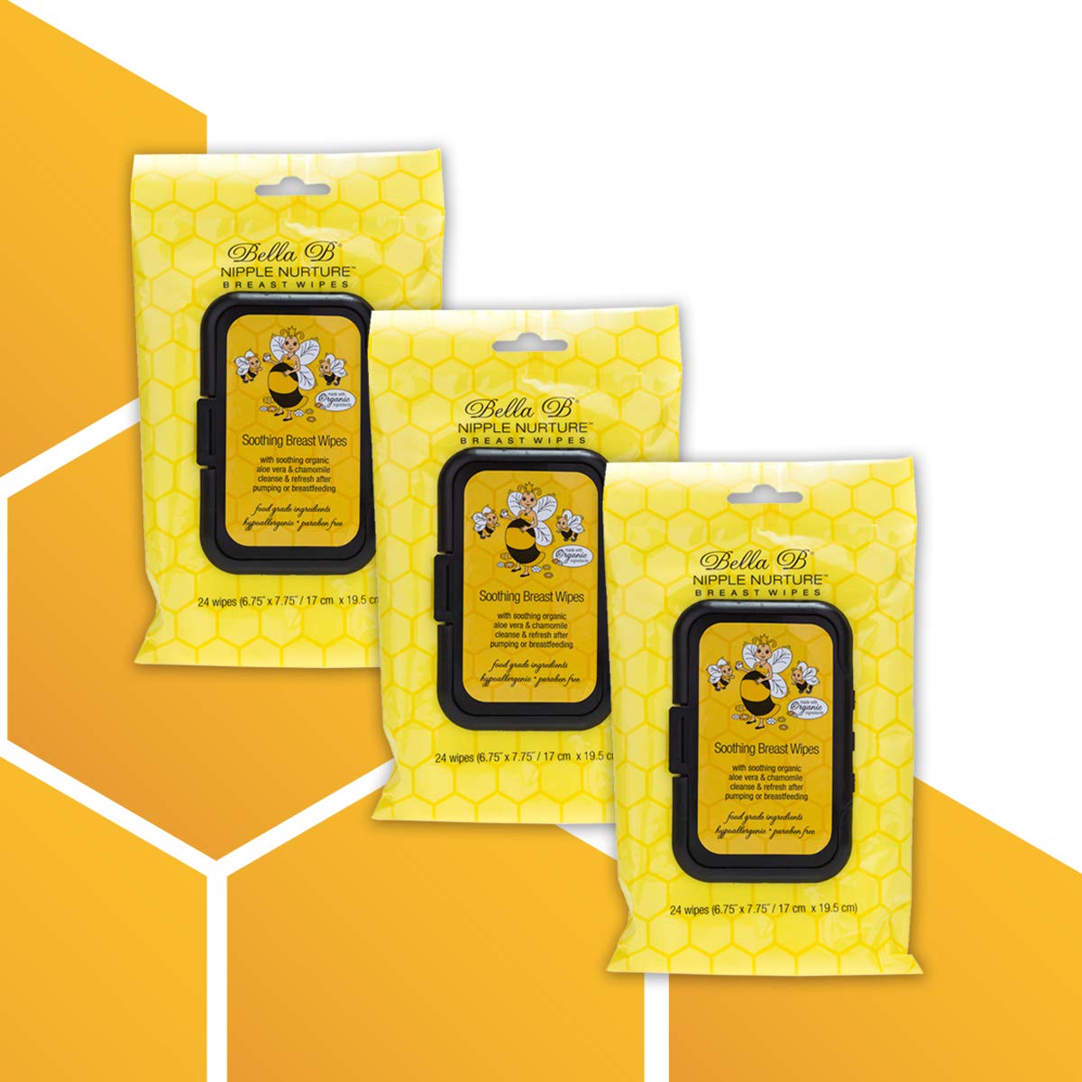 Bella B Nipple Nurture wipes packaging with mom-friendly labeling for quick cleaning