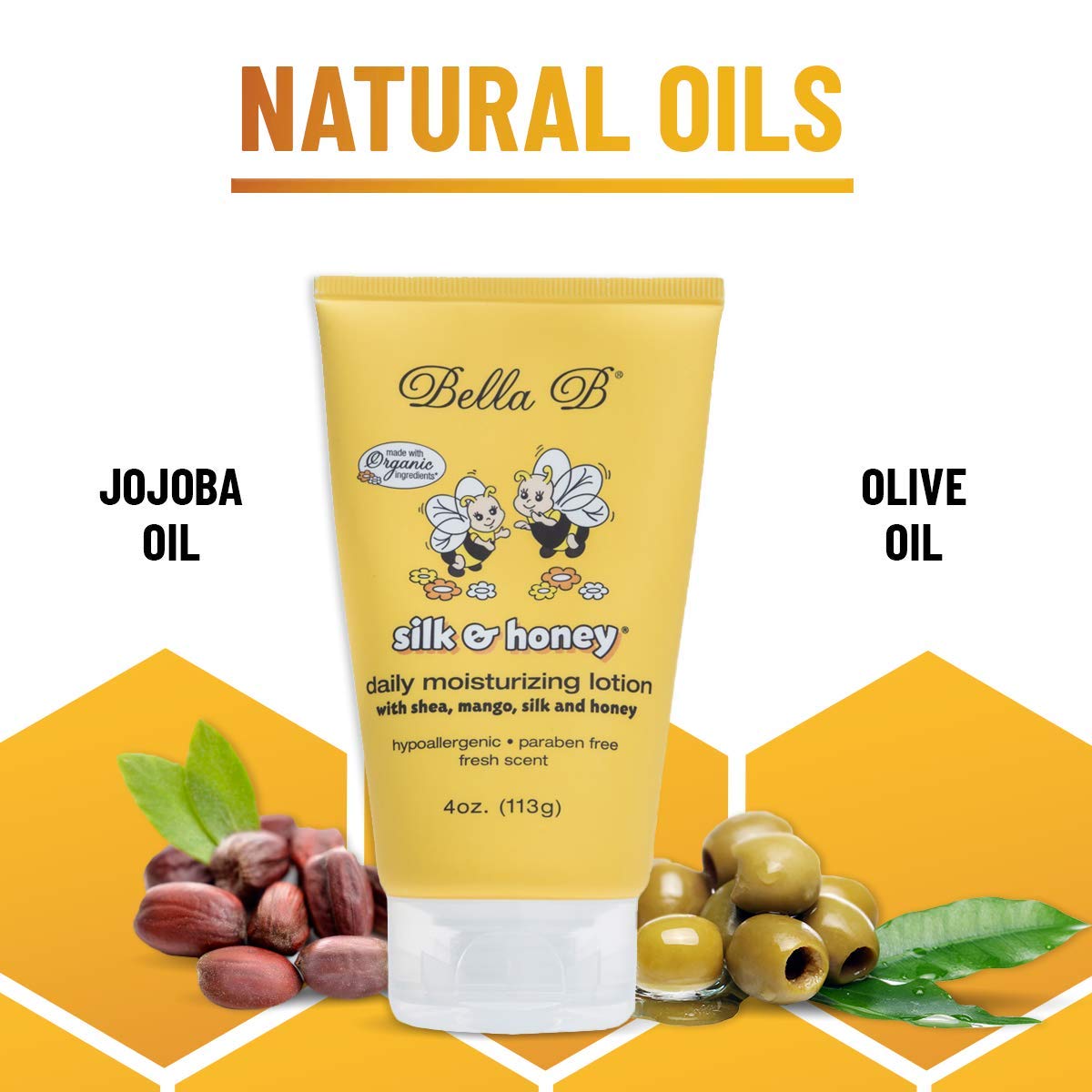 Bella B Silk and Honey lotion ingredients avocado and shea for nourishment
