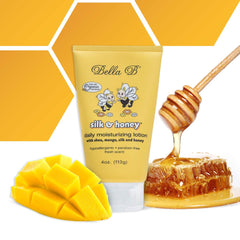 Bella B Silk and Honey baby lotion tube front for gentle daily moisture