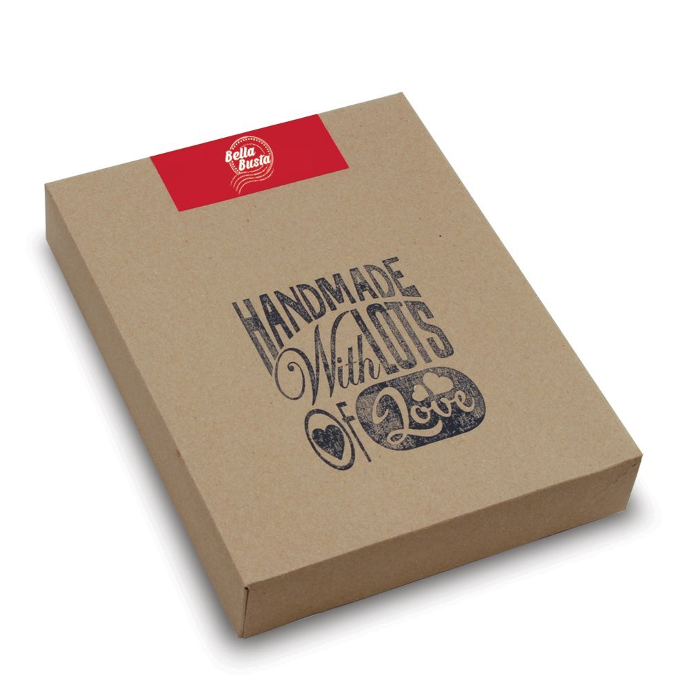 BELLA BUSTA recycled packaging reduces waste while gifting a keepsake.