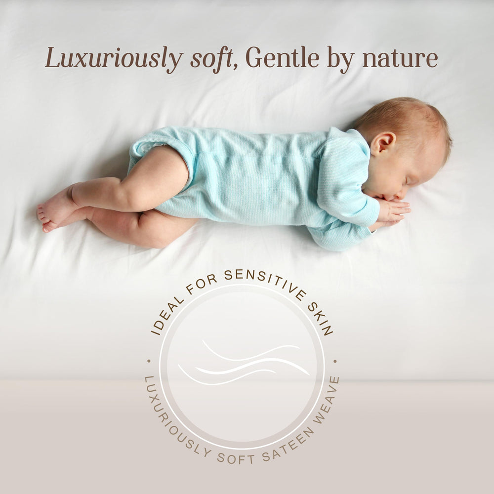 Bella Coterie bamboo crib sheet upgraded elastic ensures snug secure fit during nightly changes