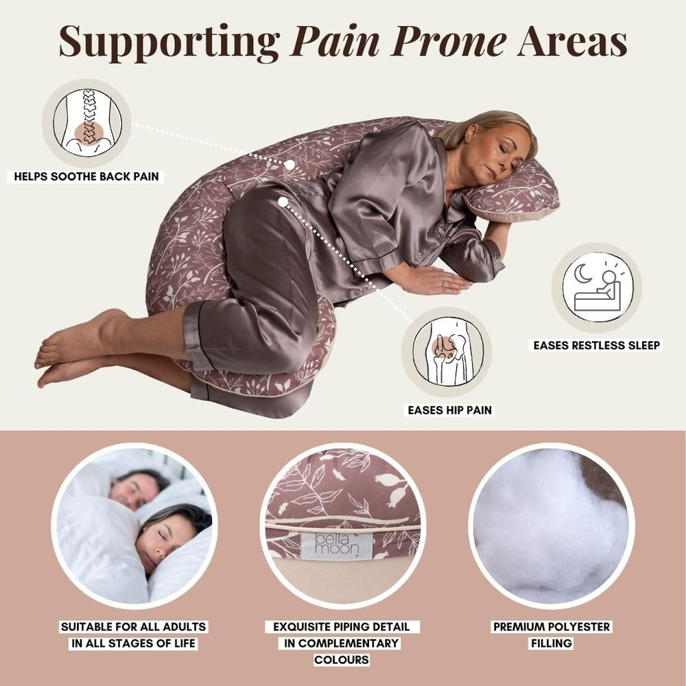 BellaMoon full-body support angle demonstrates spine and hip cradle.
