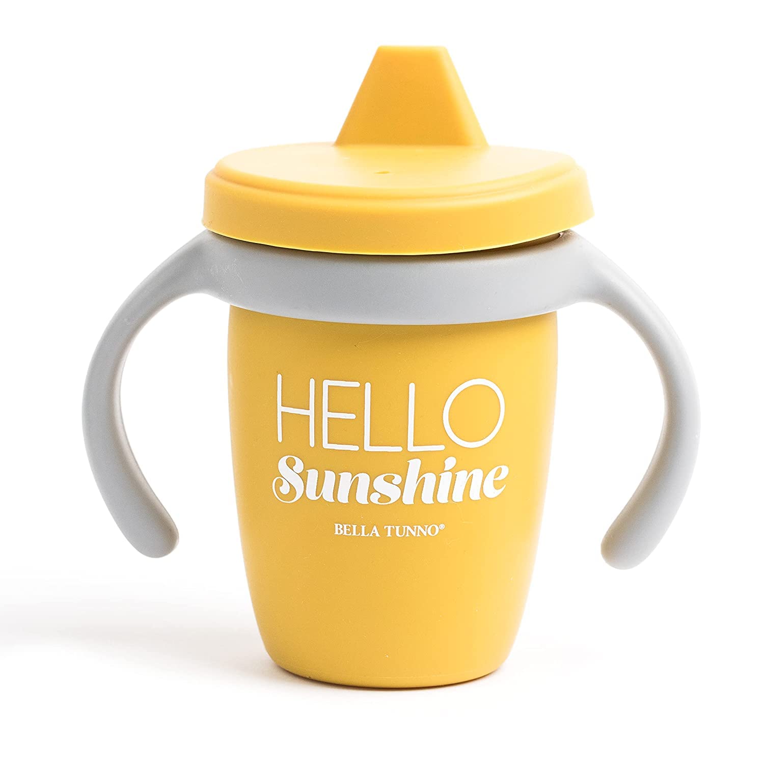 Bella Tunno Happy Sippy Cup Hello Sunshine front view supports early transitions to independent sipping