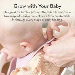 Bella Tunno Little Bites Bib easy-clean silicone, wipe or dishwasher safe.