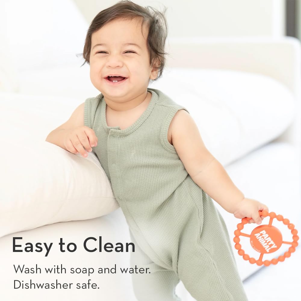 Bella Tunno Little Dude teether freezer-cooling setup provides temp relief during teething.