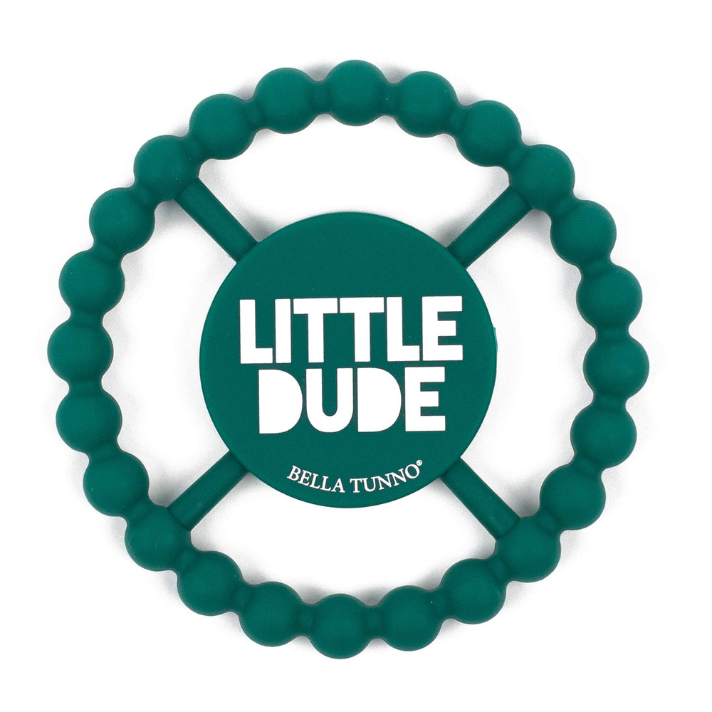 Bella Tunno Little Dude teether with round beaded texture soothes tender gums.