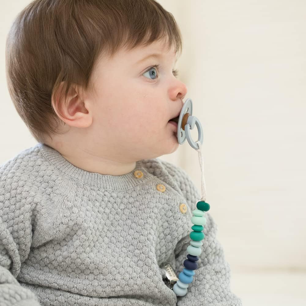 Bella Tunno pacifier clip dishwasher-safe design simplifies cleaning without removing the clip.