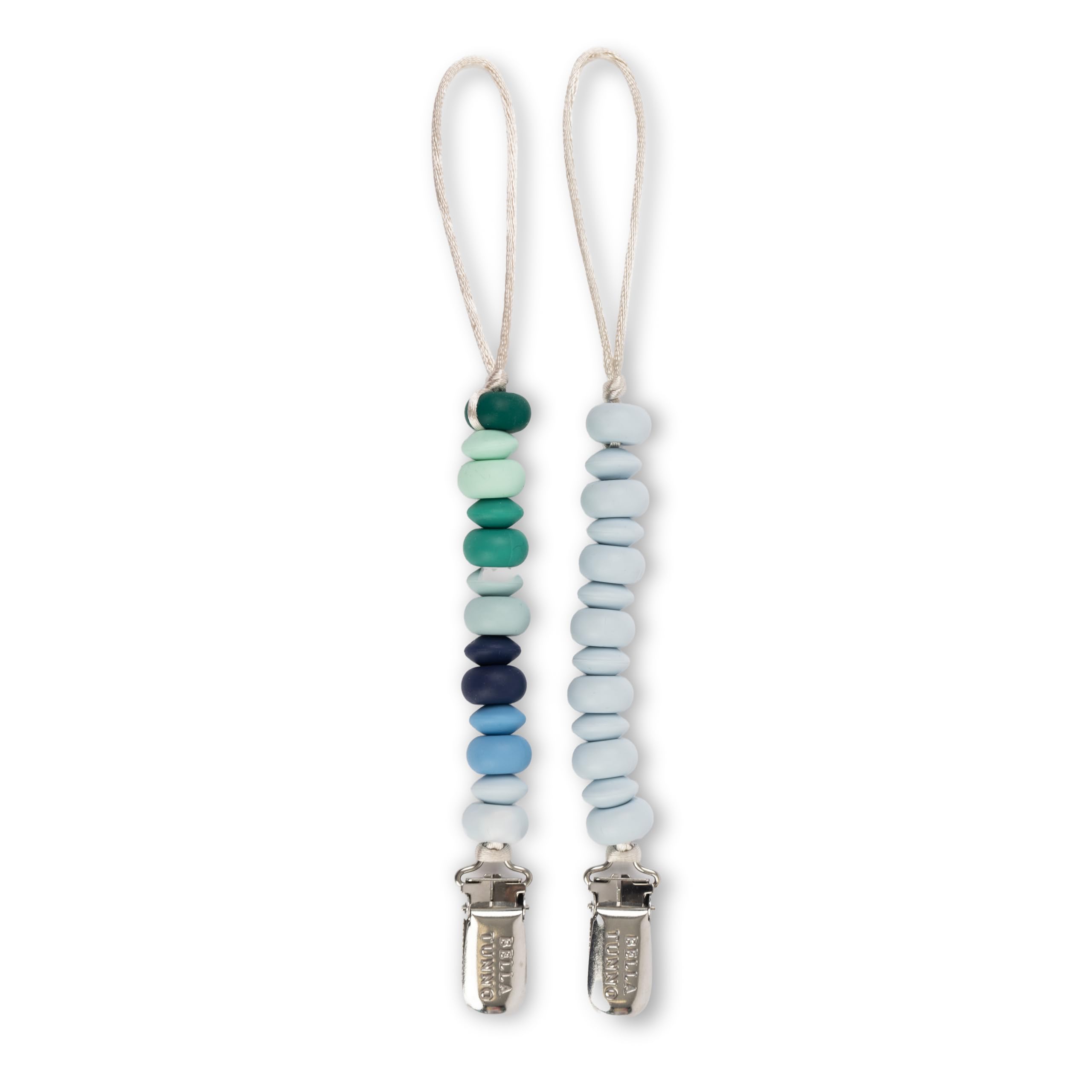 Bella Tunno pacifier clip Soft Boy closeup highlights safe silicone texture for gentle teething.