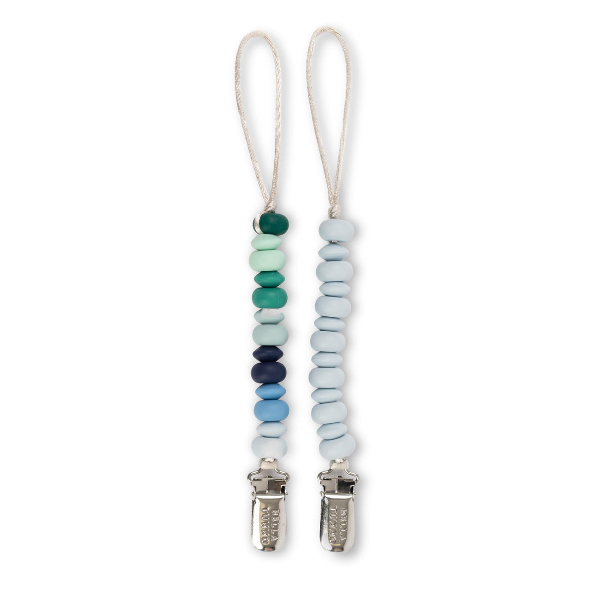 Bella Tunno pacifier clip Soft Boy closeup highlights safe silicone texture for gentle teething.