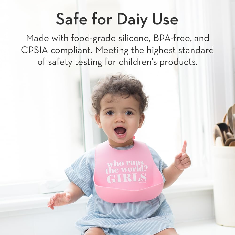 Bella Tunno Pick Me Up bib silicone material BPA-free and durable.