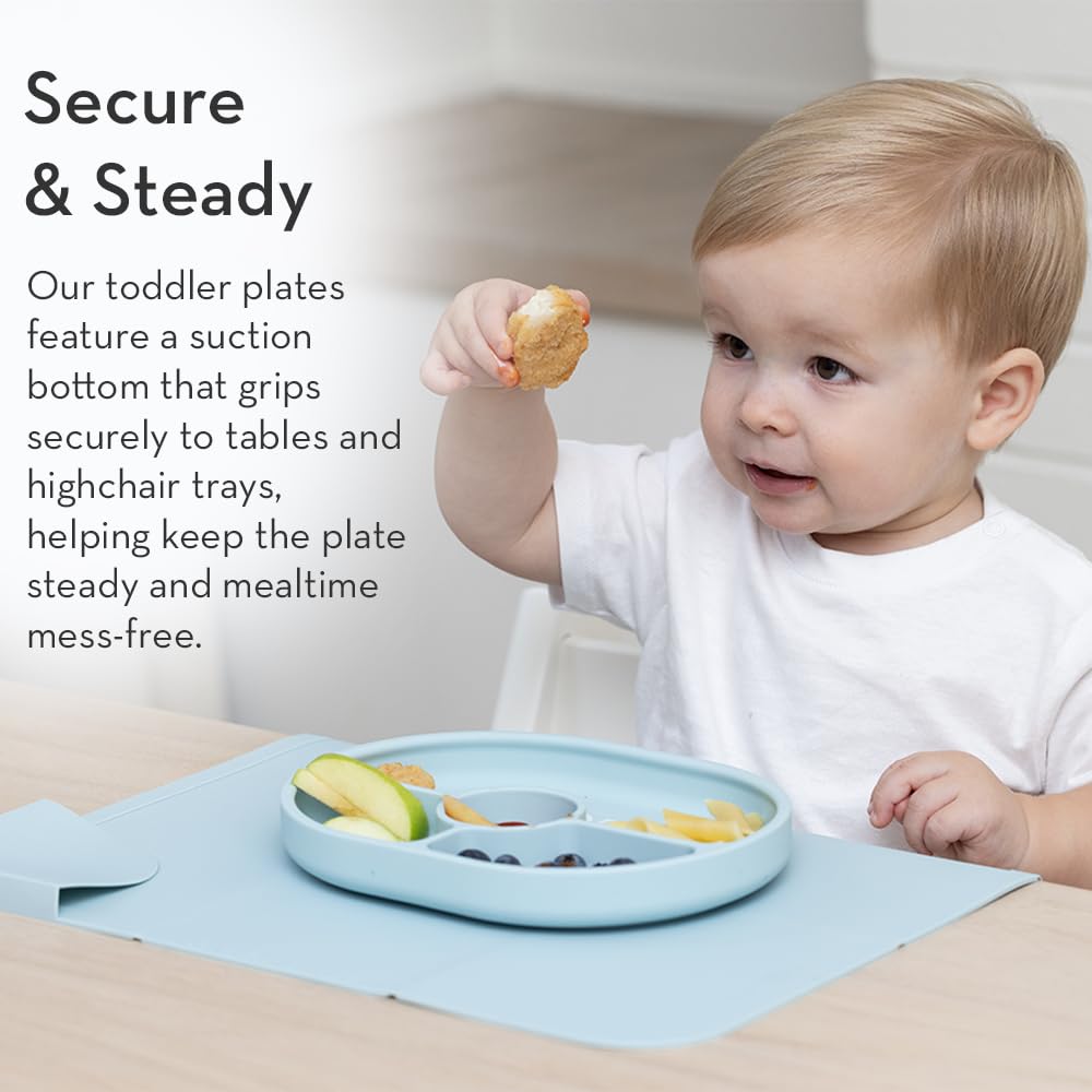 Bella Tunno suction plate's strong suction base reduces slips and spills