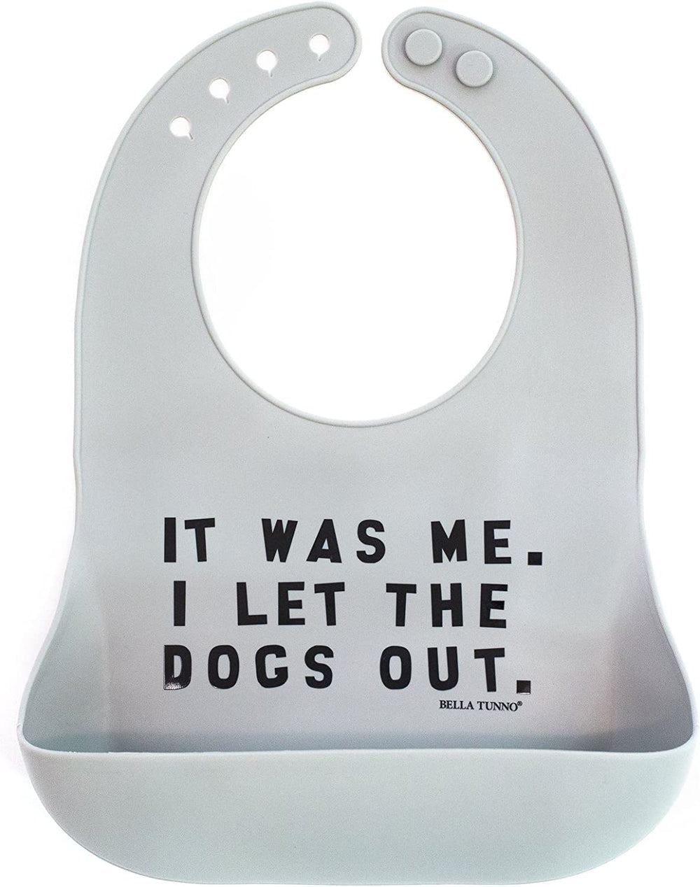 Bella Tunno waterproof baby bib keeps mess off clothes and surfaces.