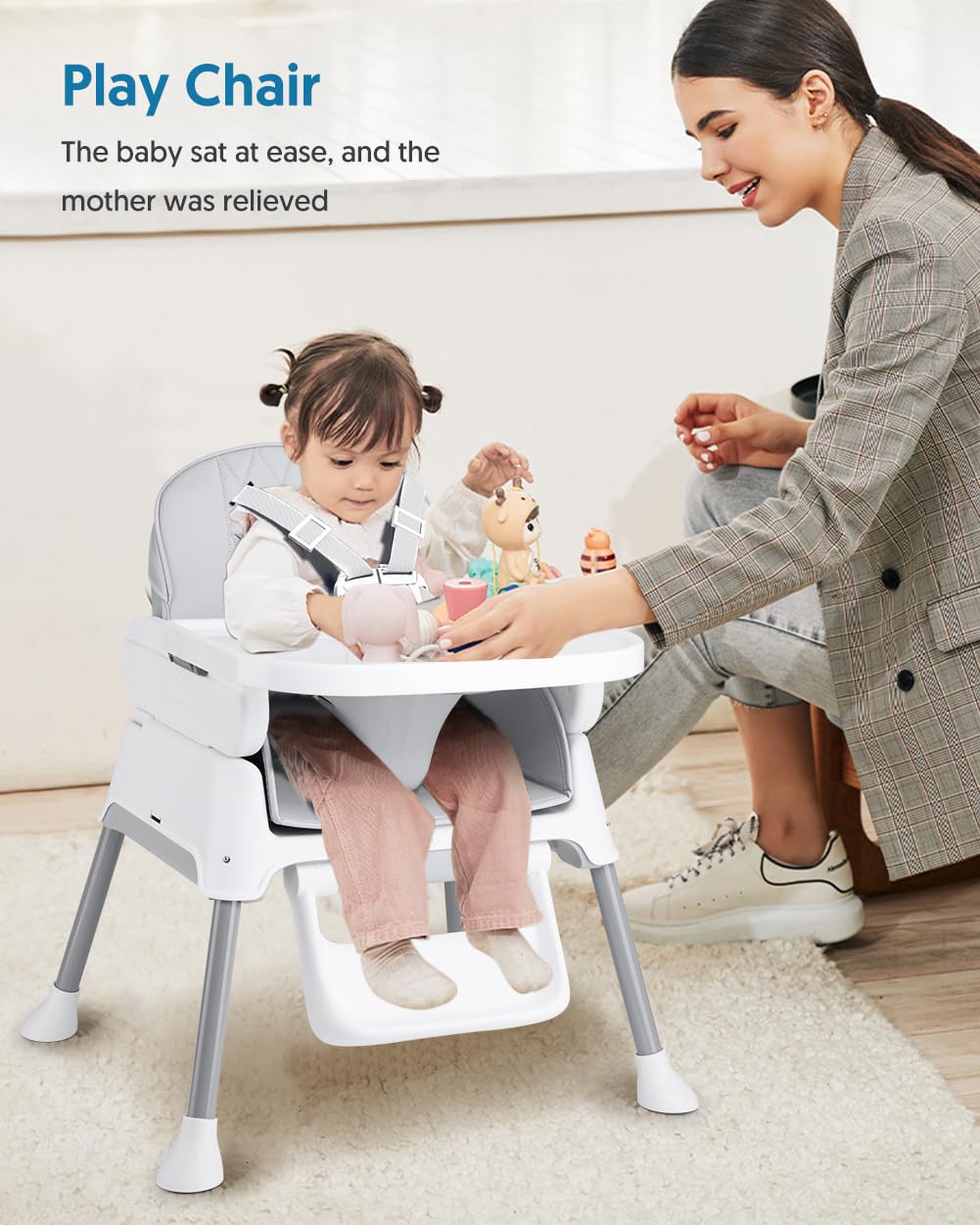 Bellababy 3in1 highchair booster conversion adds a seating option for older babies.