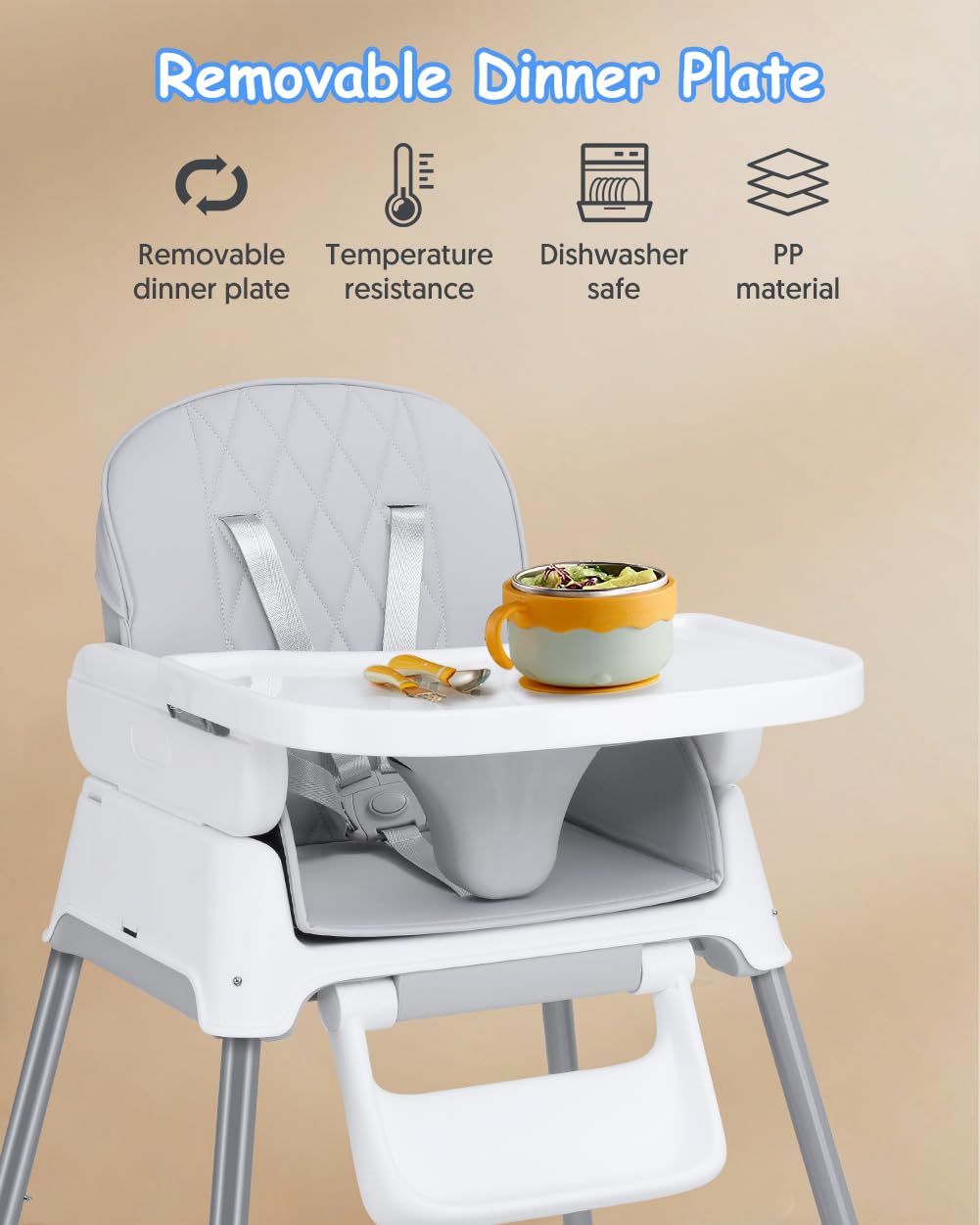 Bellababy 3in1 highchair washable seat cover handles spills with ease.