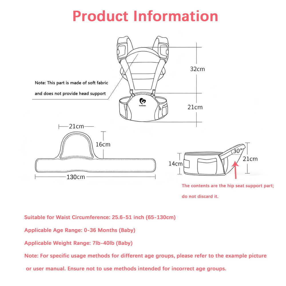 Bellababy adjustable shoulder and waist belt distribute weight evenly for comfort.