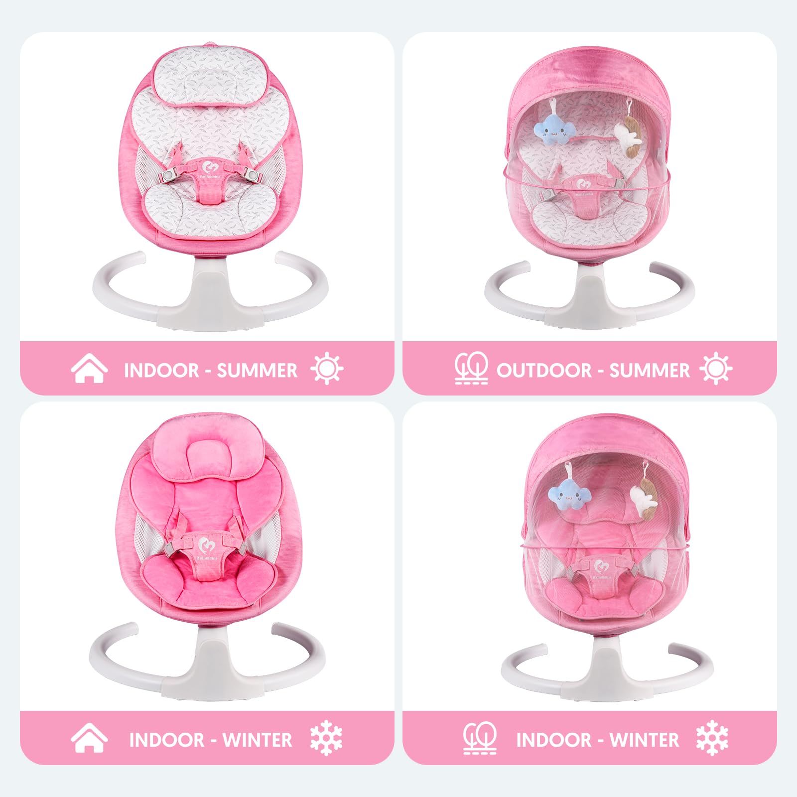 Bellababy swing offers five speeds to match baby mood and activity