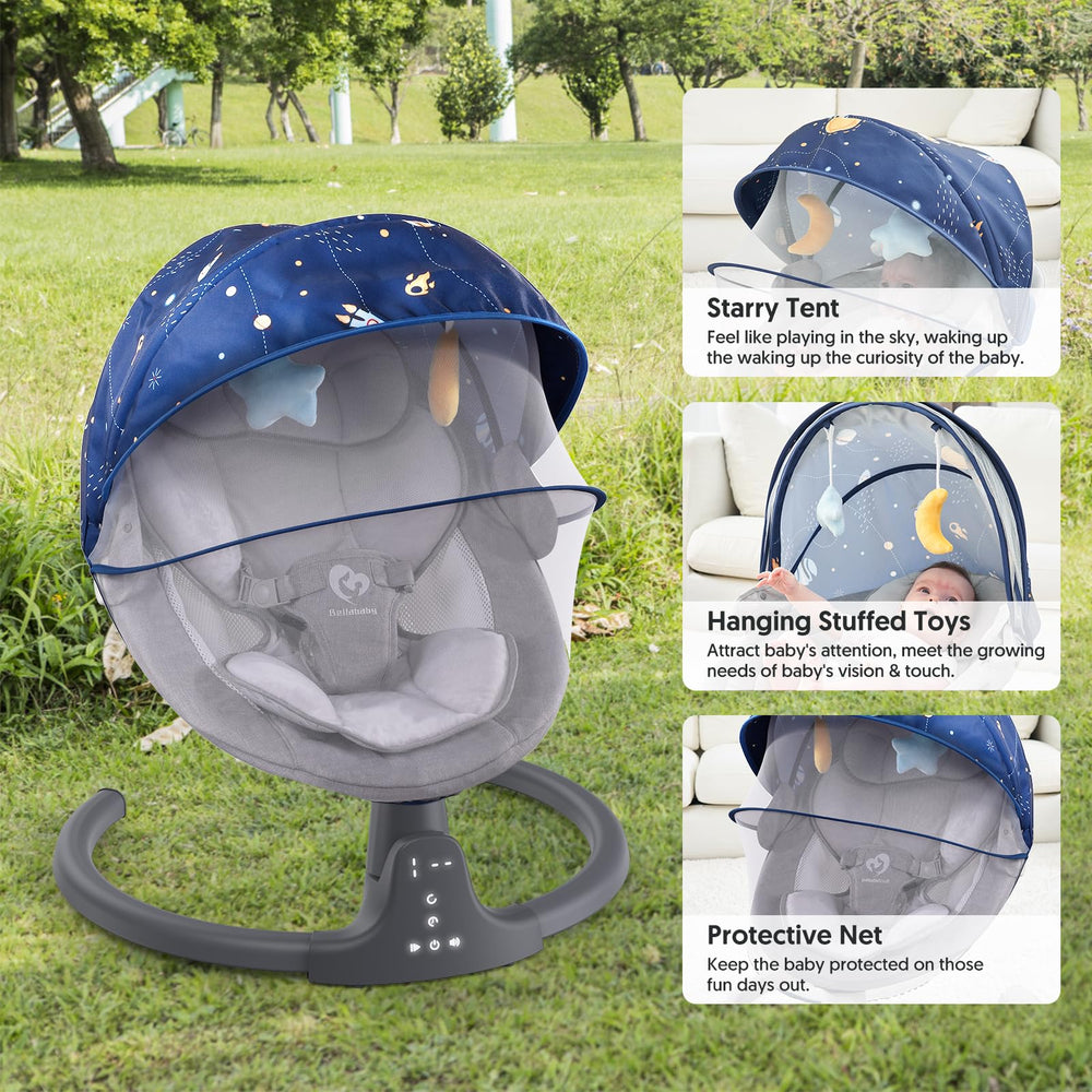 Bellababy double-sided cushions provide all-season softness and easy cleaning.