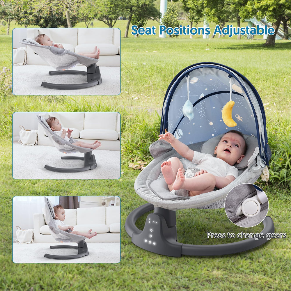 Bellababy remote-panel control lets you adjust music and speed easily.