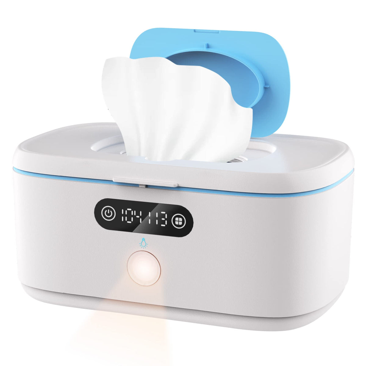 Bellababy wipe warmer with car adapter keeps wipes warm during car trips.