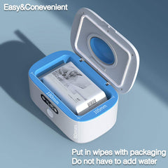Bellababy wipe warmer temperature display shows real-time and target temperatures.