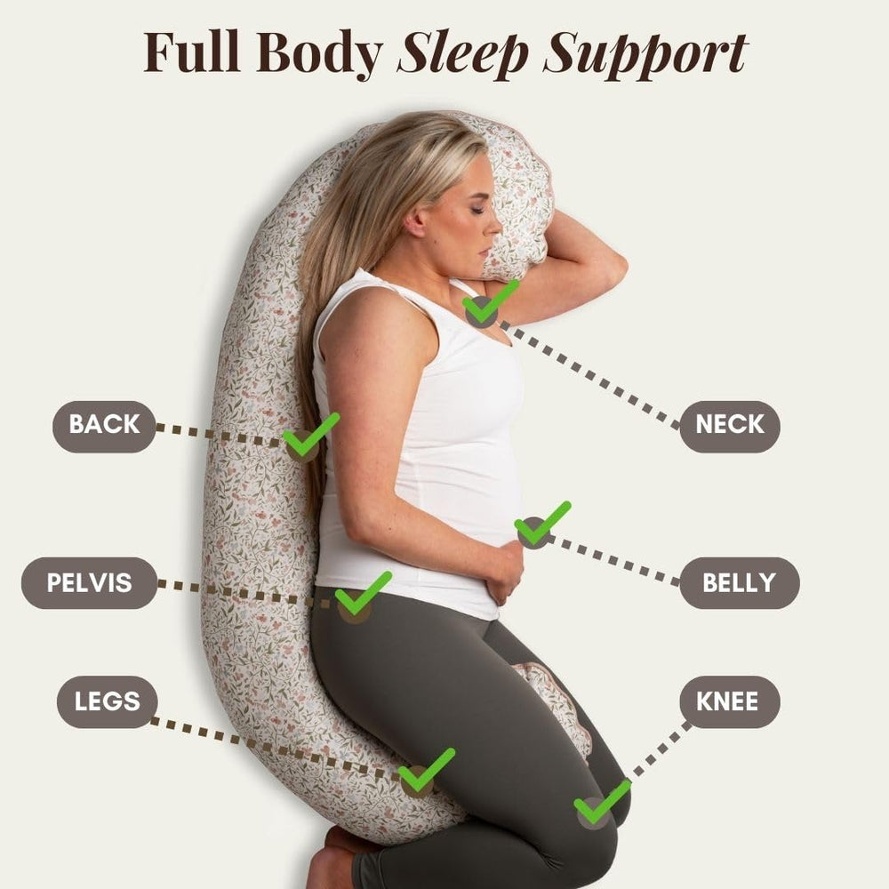 BellaMoon pillow 55inch spine alignment cradles hips and legs for relief.