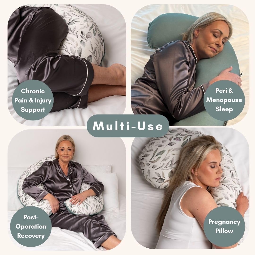 BellaMoon side sleeping comfort pillow supports back and legs.