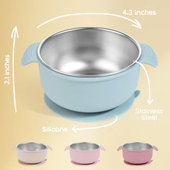 Bella's Friends baby bowl stainless interior is easy to clean and food-safe
