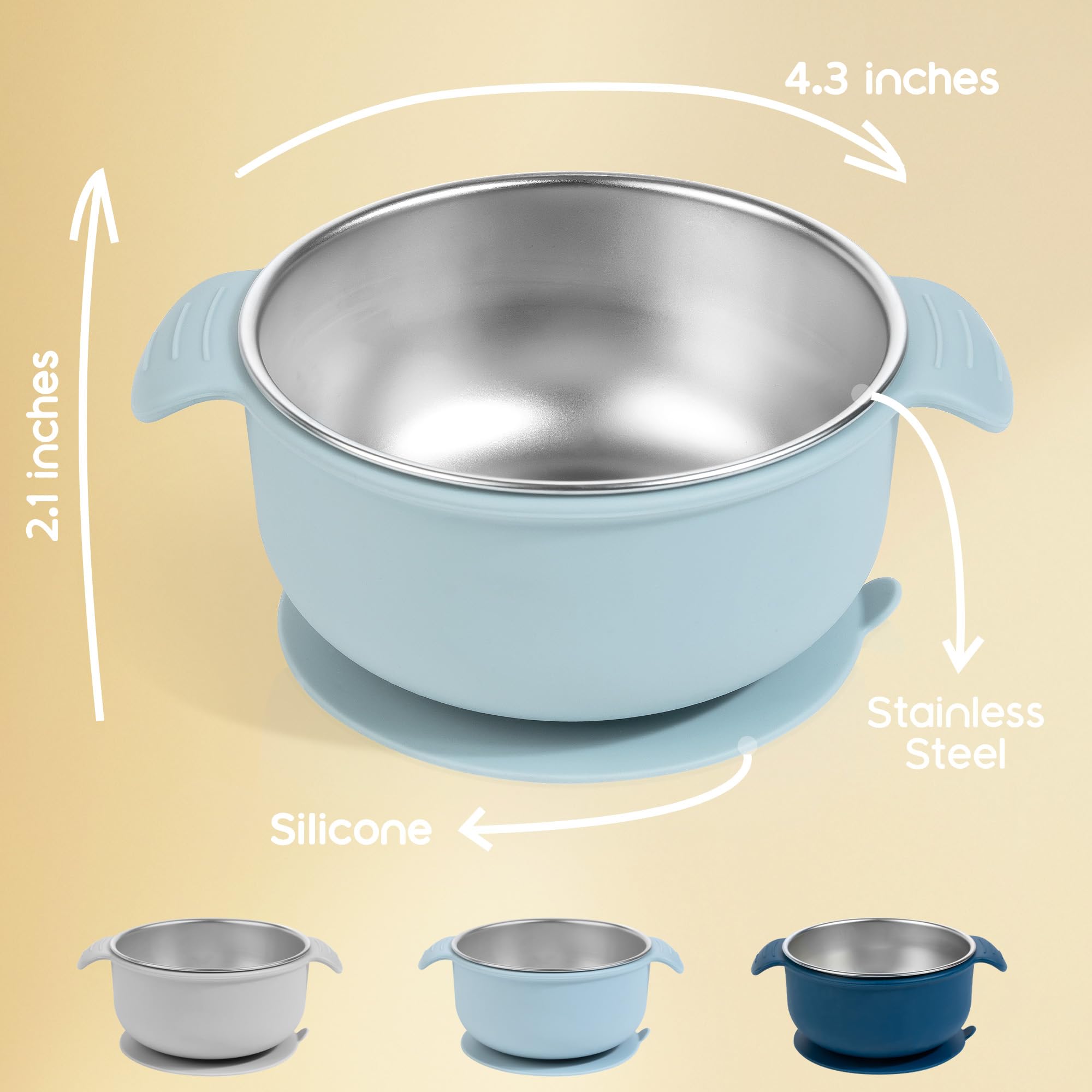 Bella's Friends bowls feature stainless steel core for durable, long-lasting feeding at home or travel.
