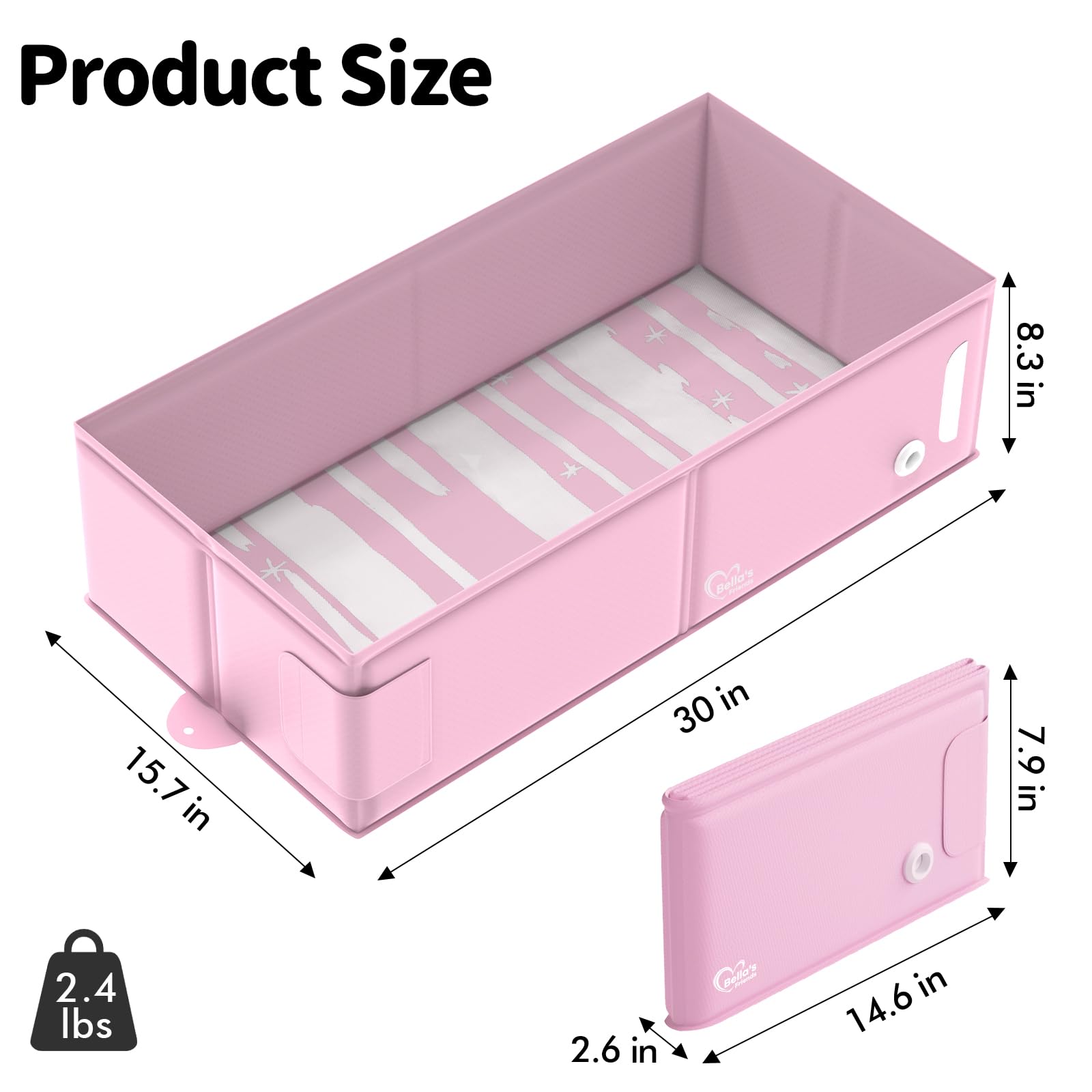 Bella's Friends collapsible tub with drain plug for quick water release