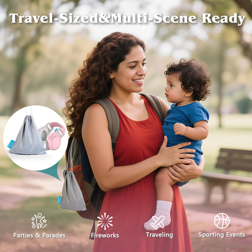 Bella's Friends Baby Ear Protection suitable for airplanes and events.
