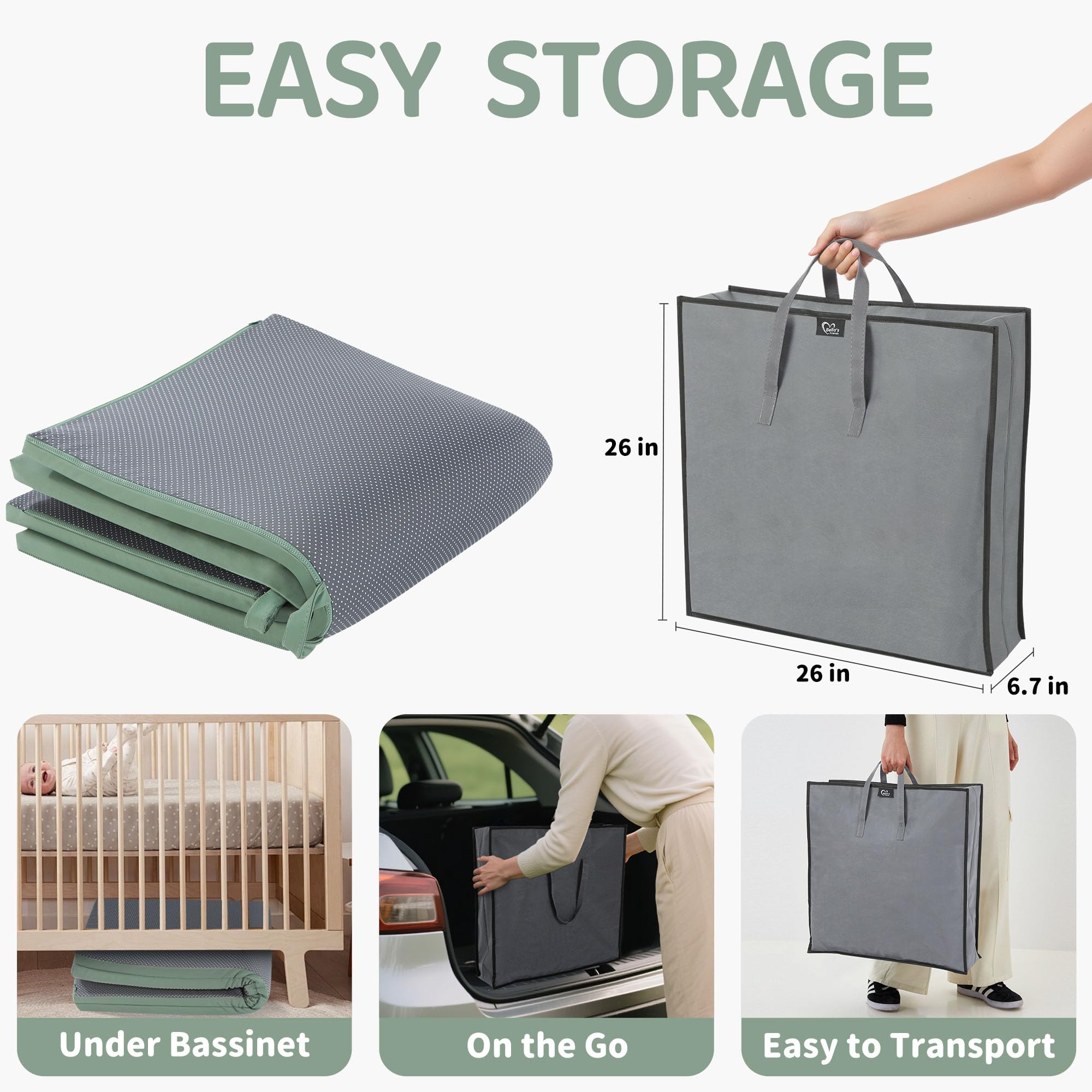 Bella's Friends carry bag and folded mat ready for travel and storage