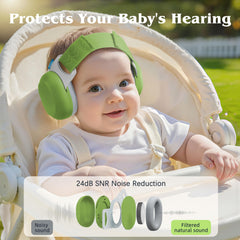 Bella's Friends ear protection with ergonomic headband for fontanel-safe wear.