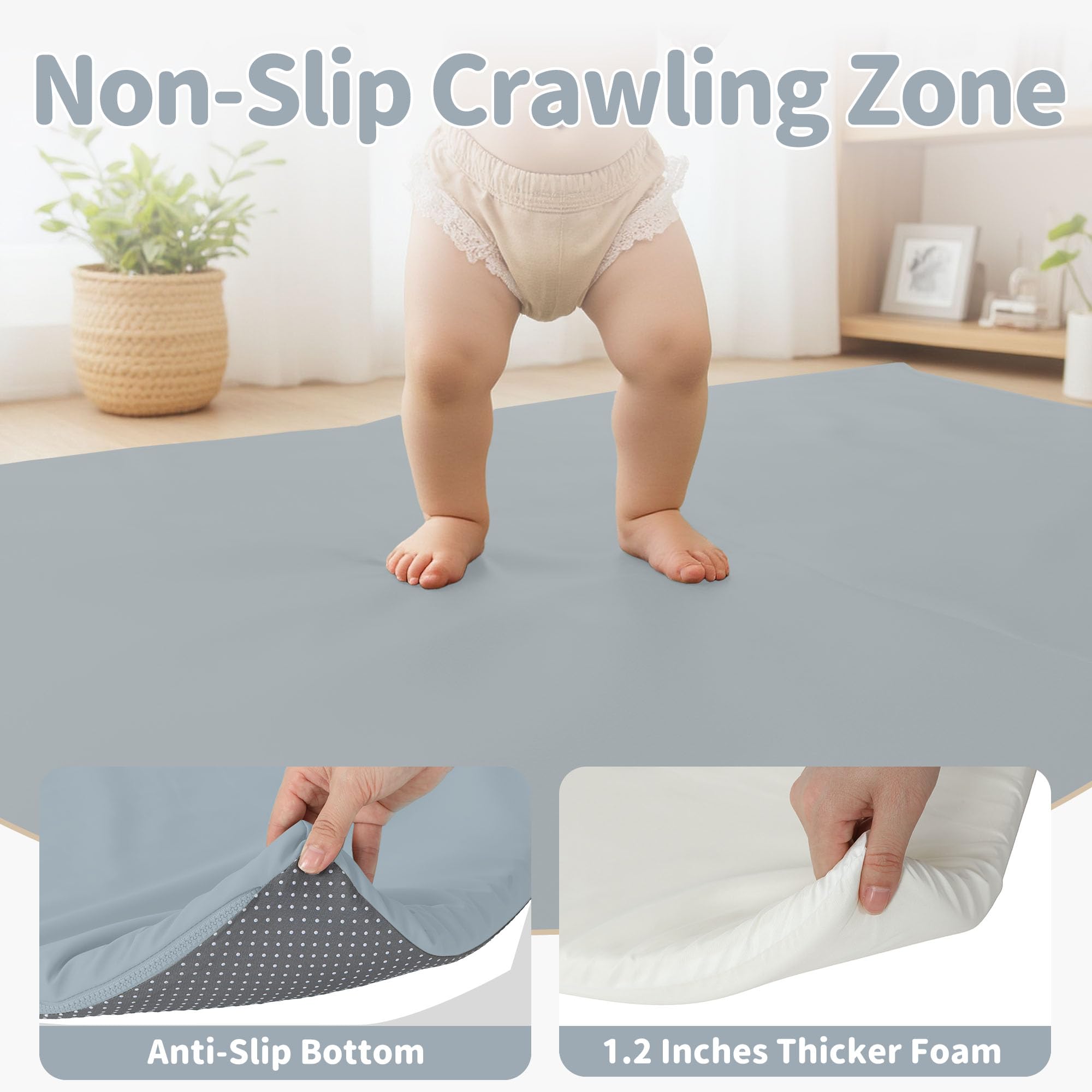 Bella's Friends foldable play mat neutral gray fits modern decor