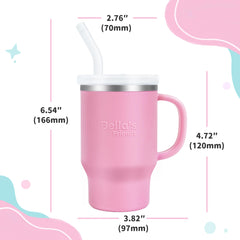 Bella's Friends Handy Mini Tumbler's flexible straw delivers gum-friendly sipping.