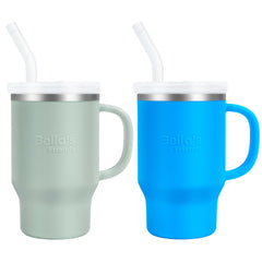 Bella's Friends Handy Mini Tumbler Azure Blue front view for easy, mess-free sipping