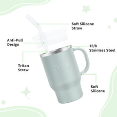 Bella's Friends Handy Mini Tumbler leak-proof straw, travel-ready for mess-free outings.