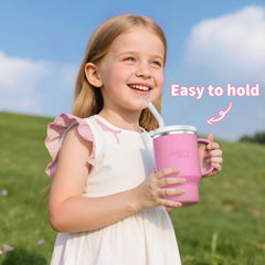 Bella's Friends Handy Mini Tumbler silicone body detail highlights soft straw tip for gentle sipping.
