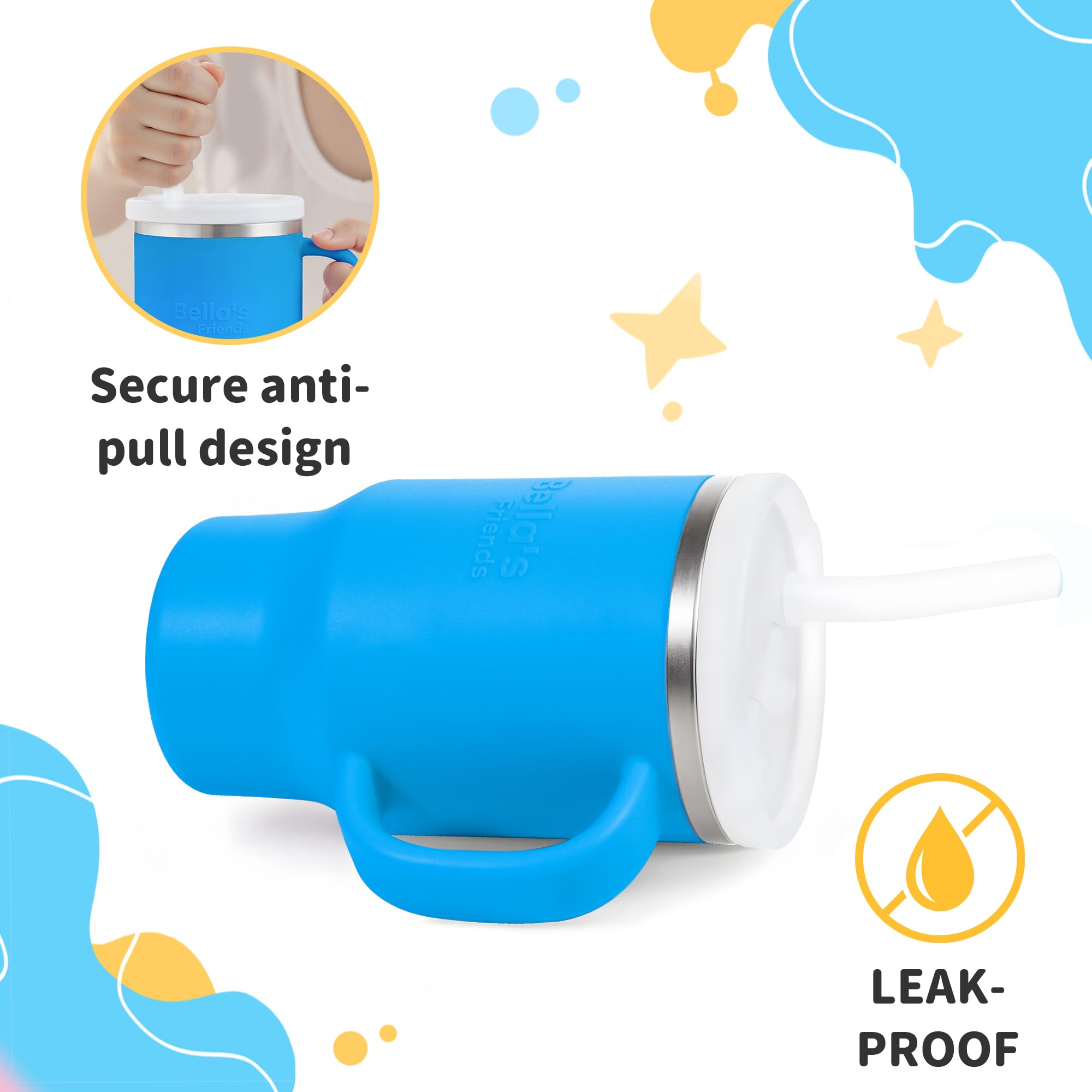 Bella's Friends Handy Mini Tumbler silicone body offers soft-to-the-touch durability for toddlers