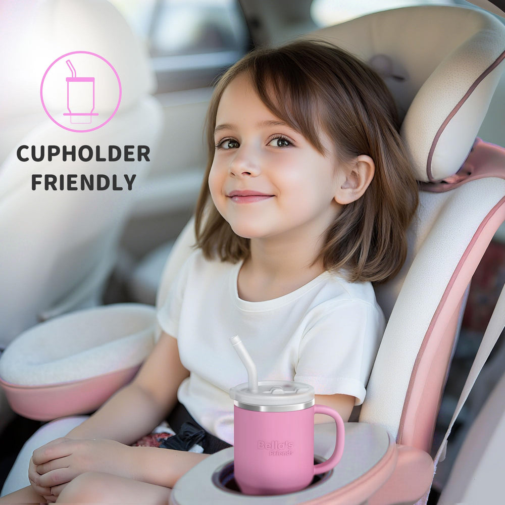 Bella's Friends Handy Mini Tumbler travel-ready design keeps liquids contained in strollers and cars.