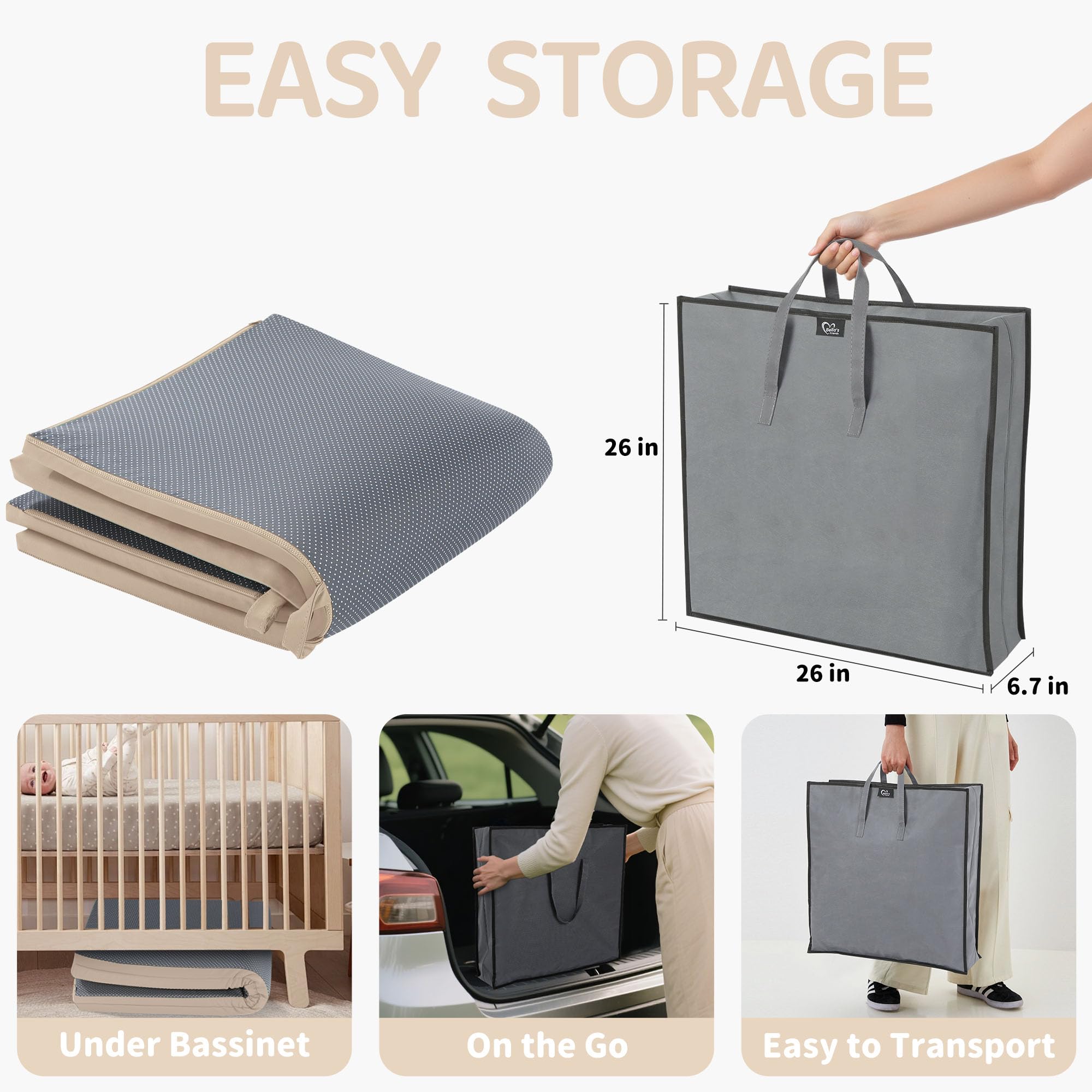 Bella’s Friends travel bag with foldable mat enables grab-and-go playdates.