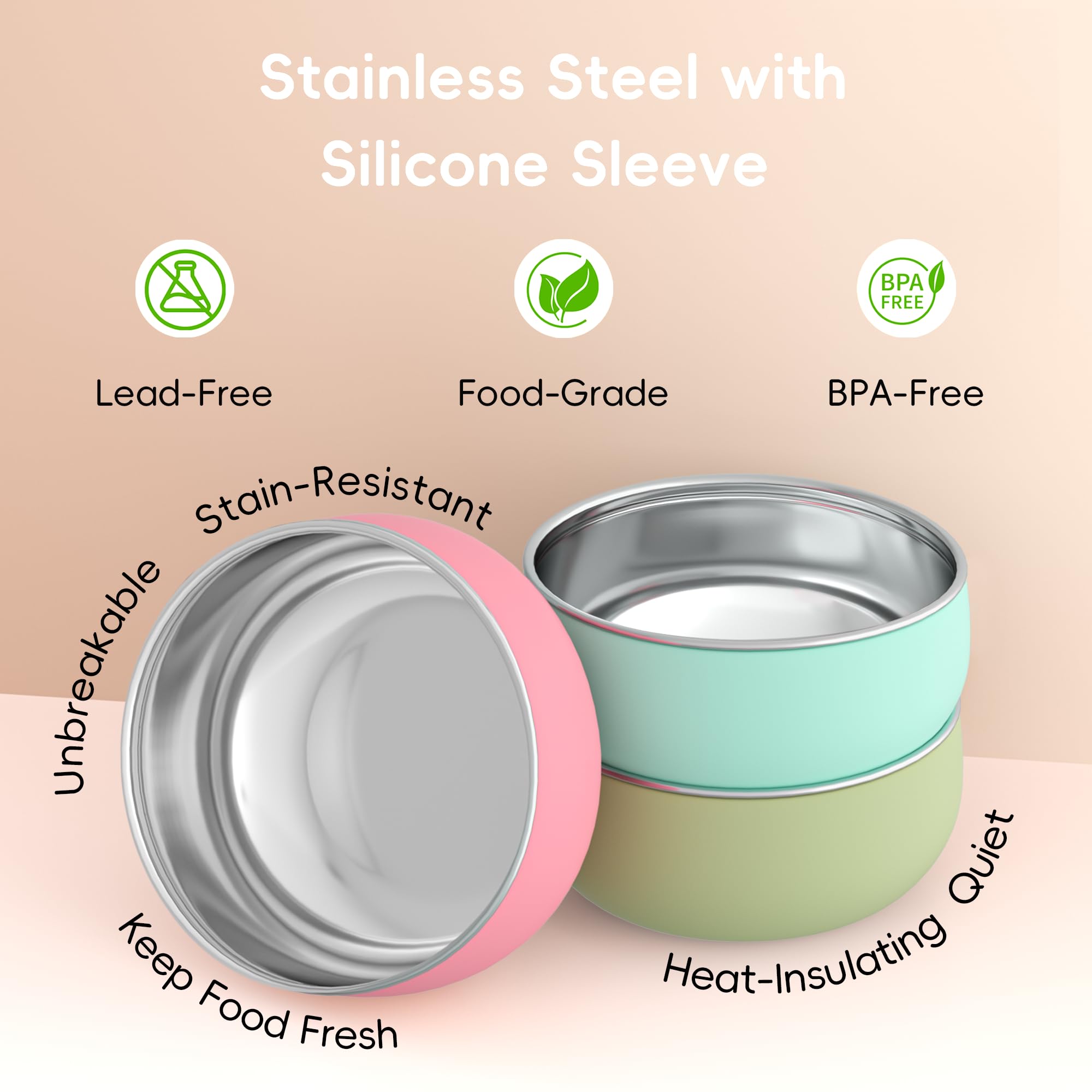 Bella's Friends non-slip-base bowls steady meals for toddlers at every bite.