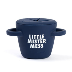 Bella Tunno Little Mister Mess snack cup for toddlers, compact design supports on-the-go snacking.