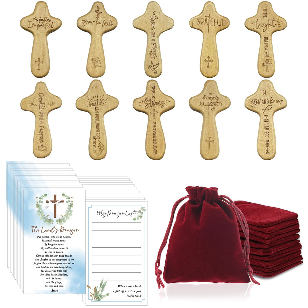 BelleAngle wood-holding hand cross in hand for focused prayer and personal reflection.