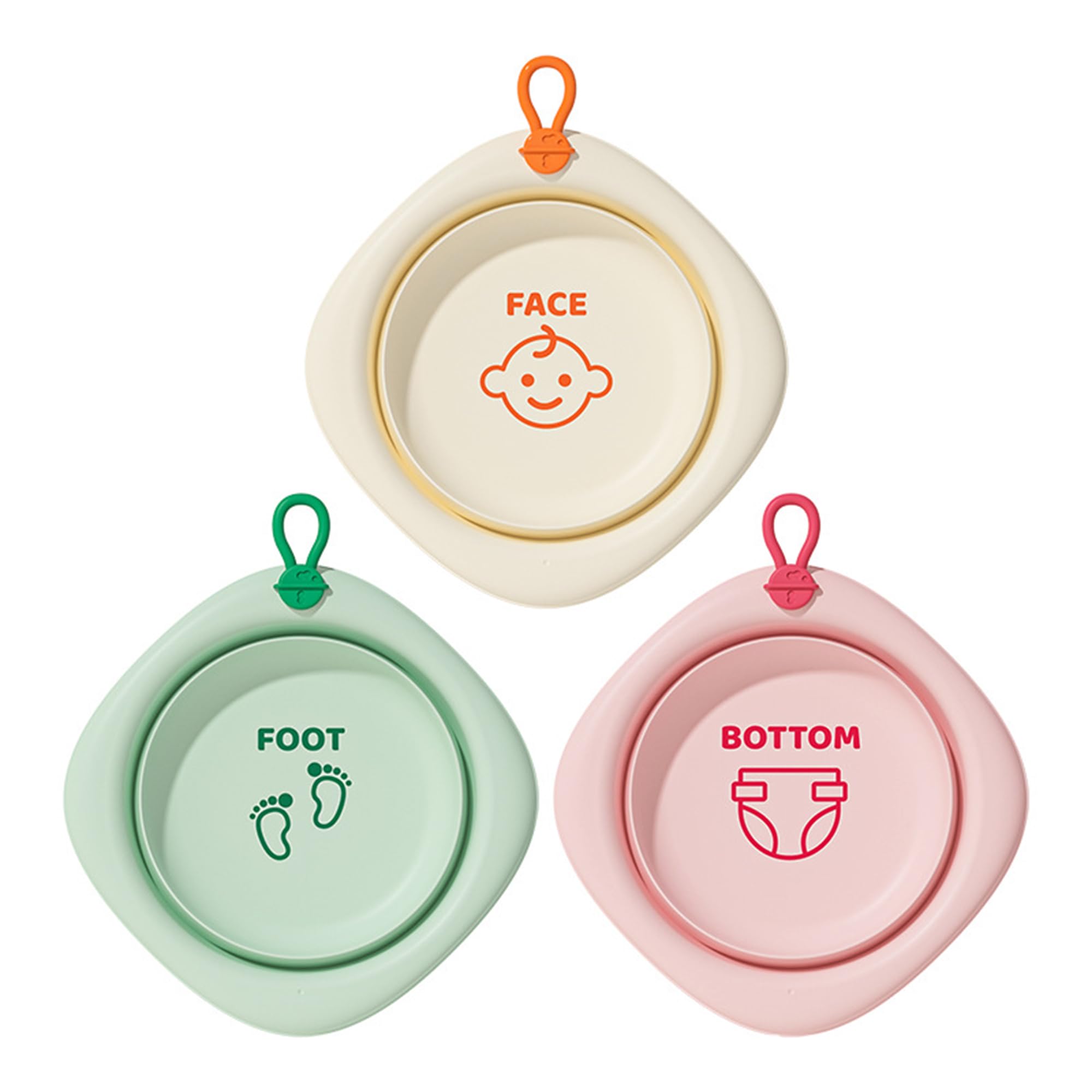 Bellglee 3-pack collapse basin folded for compact travel and storage.