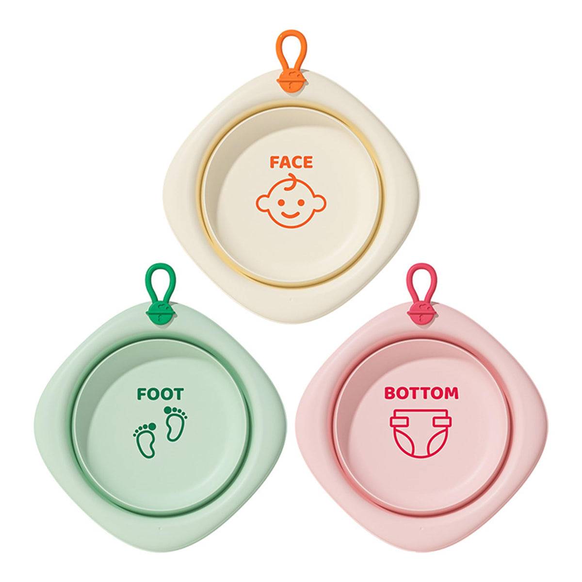 Bellglee 3-pack collapse basin folded for compact travel and storage.