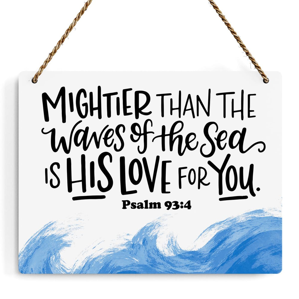 BELLOWDEER wall sign Psalm 93:4 for nursery decor and welcoming spaces.