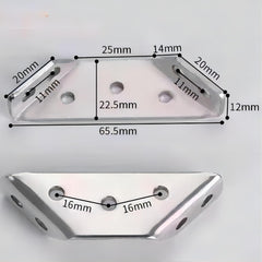 BellRhein silvery corner brackets image highlights rust-proof hardware for long-lasting furniture.