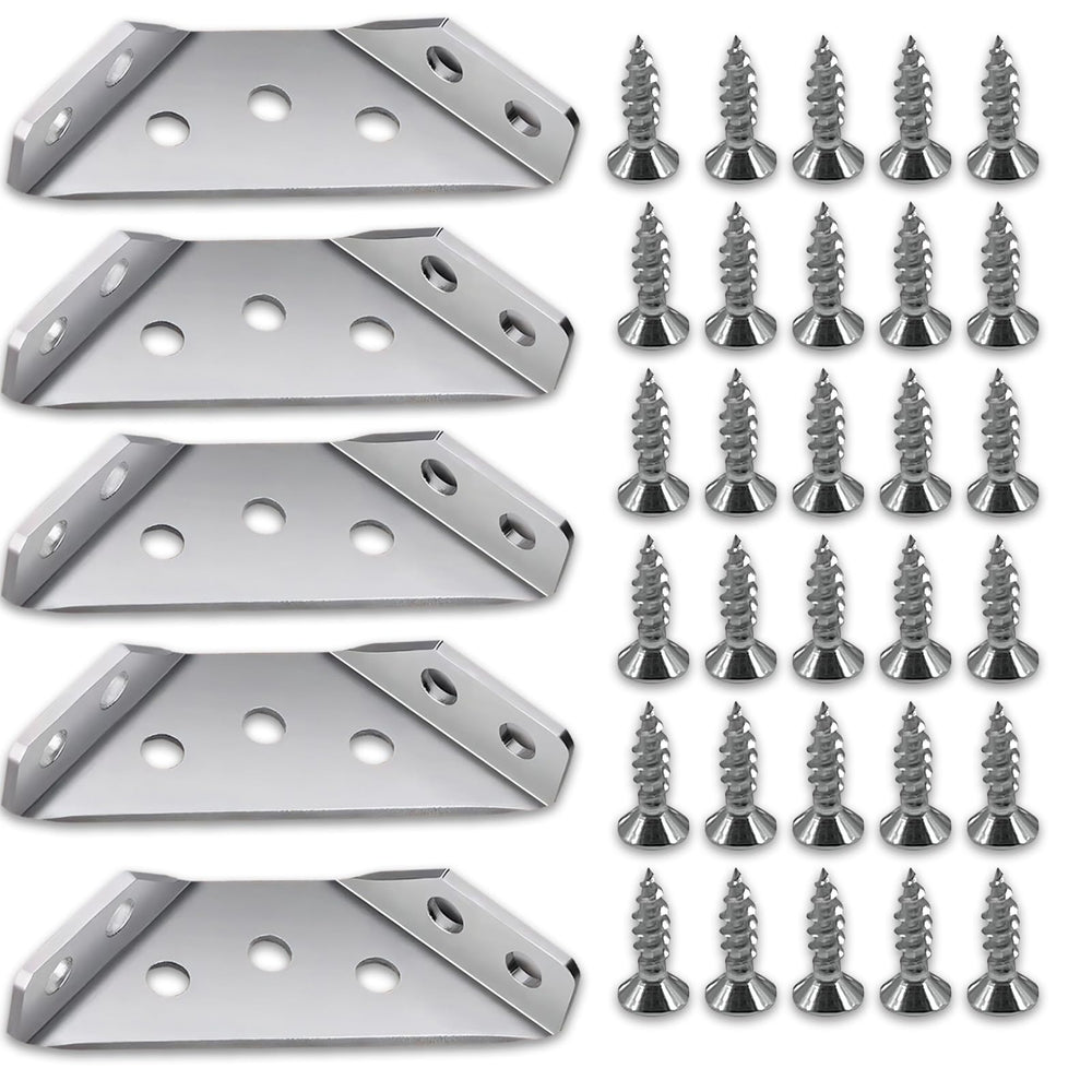 BellRhein universal stainless steel corner connector close-up shows durable strength for furniture projects.