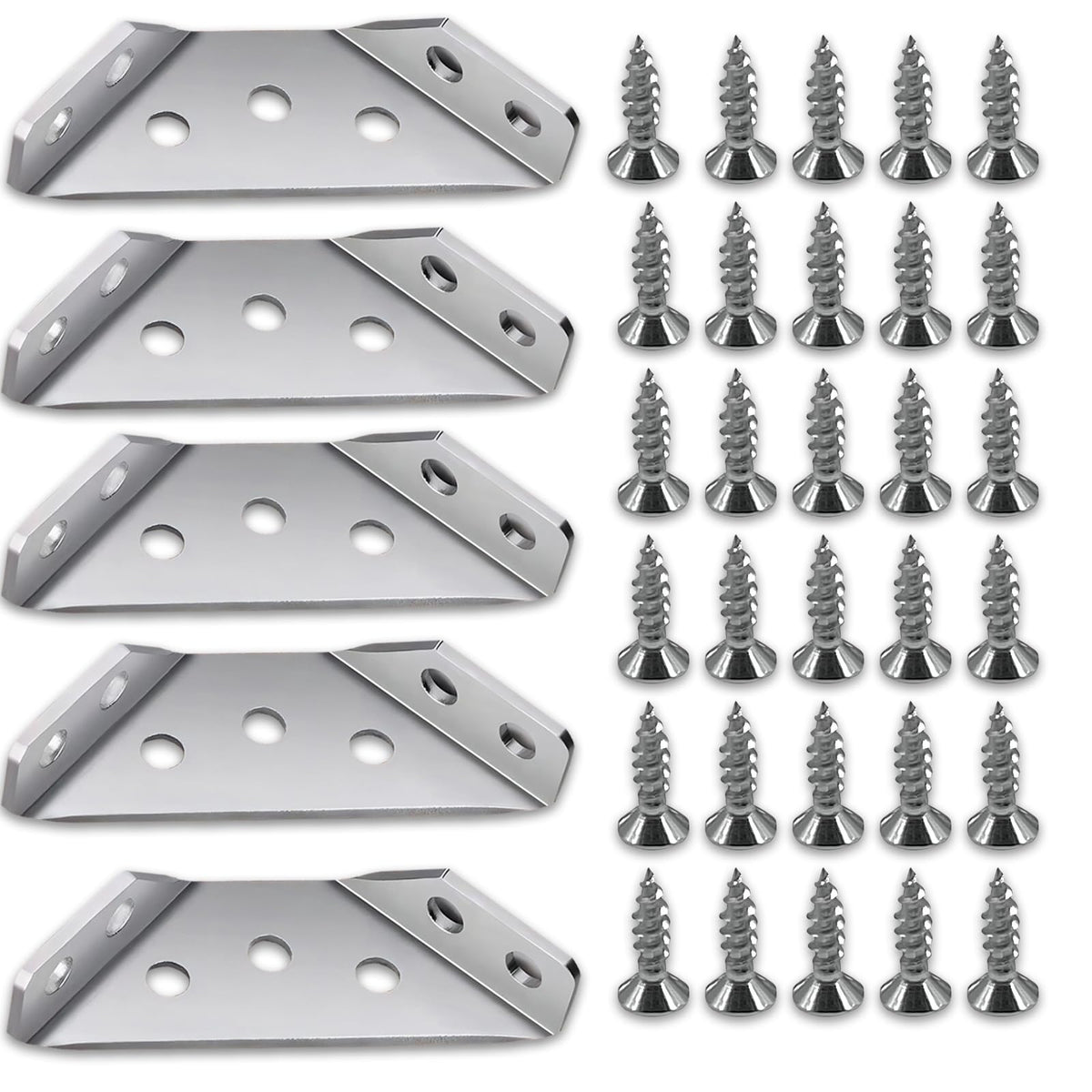 BellRhein universal stainless steel corner connector close-up shows durable strength for furniture projects.