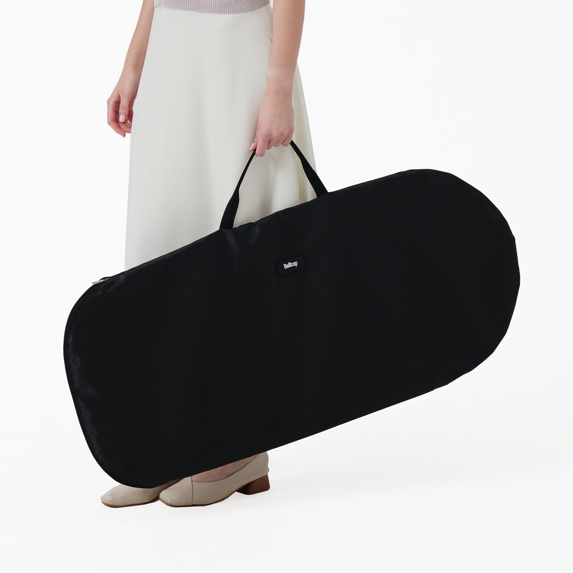 Belltop transport bag waterproof material shields baby bouncer from rain and dirt.